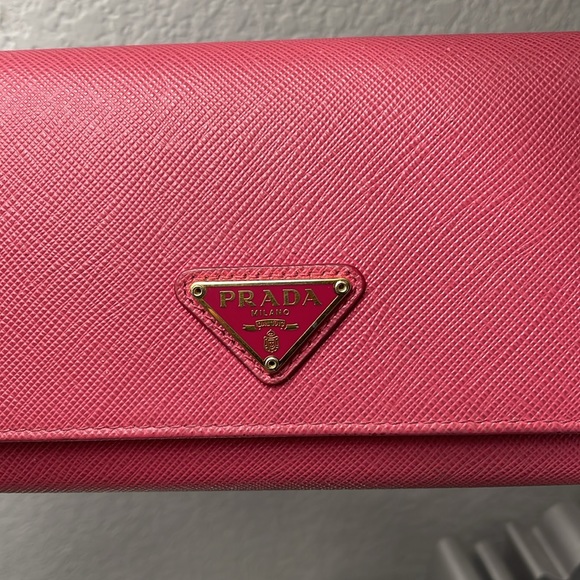 EUC, Auth PRADA MILANO Saffiano Leather Wallet w/Chain for Satchel  use - Picture 7 of 17
